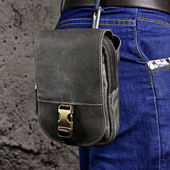 Leather Belt Pouch Mens Waist Bag Small Case for Men