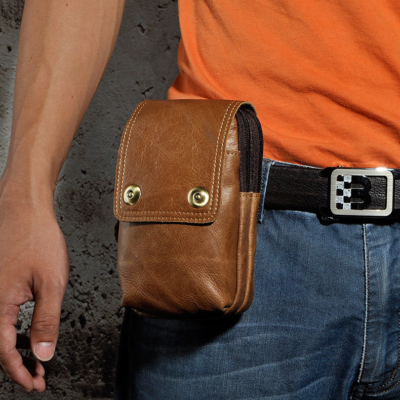 Cool Leather Mens Vintage Small Side Bag Belt Pouch Belt Bag For Men –  iwalletsmen