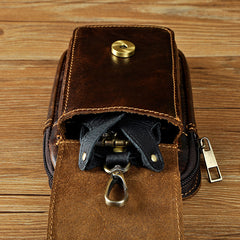 Leather Belt Pouch Mens Waist Bag Small Case for Men