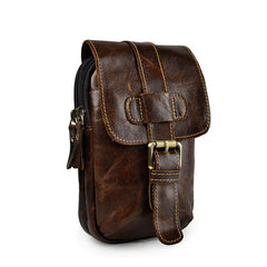 Leather Belt Pouch Mens Waist Bag Small Case for Men