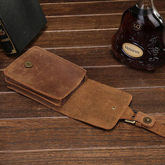 Leather Belt Pouch Mens Waist Bag Small Case for Men