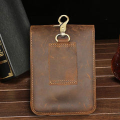 Leather Belt Pouch Mens Waist Bag Small Case for Men