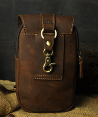 Leather Belt Pouch Mens Waist Bag Small Case for Men