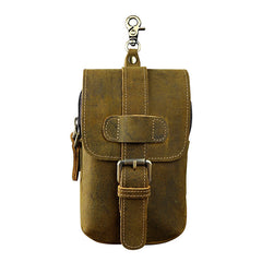 Leather Belt Pouch Mens Waist Bag Small Case for Men