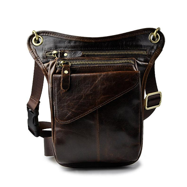 Leather Belt Pouch for Men Leg Drop Bags waist BAGs Shoulder Bag For Men - iwalletsmen