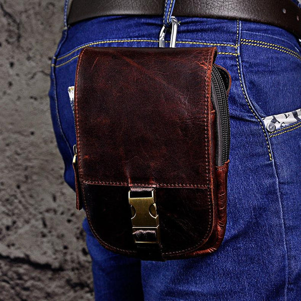 Vintage Leather Cigarette Cases Belt Pouch for Men Waist Bags BELT BAG For Men - iwalletsmen