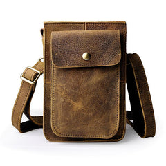Leather Belt Pouch for Men Waist Bags Cell Phone Holsters BELT BAG Shoulder Bags For Men - iwalletsmen