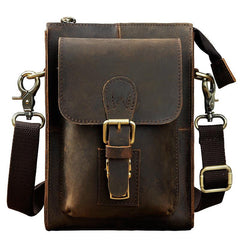 Leather Belt Pouch for Men Waist Bag Cell Phone Holsters BELT BAG Shoulder Bags For Men - iwalletsmen