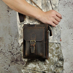 Leather Belt Pouch for Men Waist Bag Cell Phone Holsters BELT BAG Shoulder Bags For Men - iwalletsmen