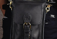 Mens Small Leather Belt Pouch Waist Bag BELT BAG Shoulder Bags For Men - iwalletsmen