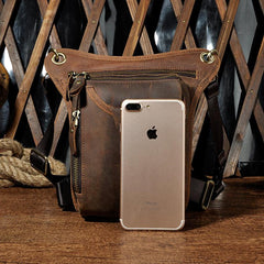 Leather Mens Belt Pouches Cell Phone Holsters Waist Bag BELT BAGs Shoulder Bag For Men - iwalletsmen