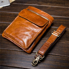 Mens Leather Belt Pouch Shoulder Bag Waist Bag BELT BAG Cell Phone Holster For Men - iwalletsmen