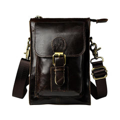 Mens Small Leather Belt Pouch Waist Bag BELT BAG Shoulder Bags For Men - iwalletsmen