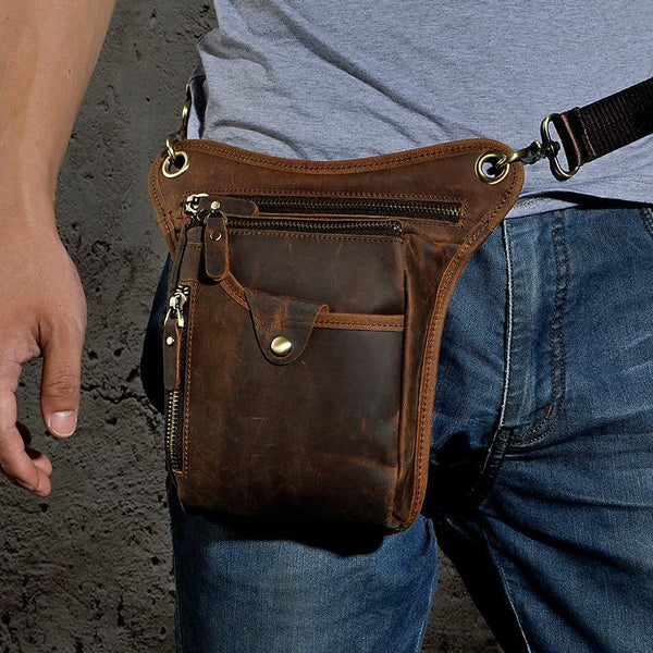Leather Mens Belt Pouches Cell Phone Holsters Waist Bag BELT BAGs Shoulder Bag For Men - iwalletsmen