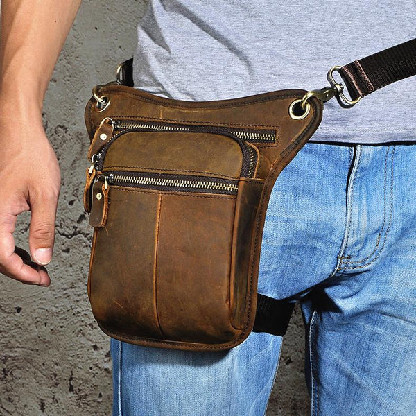 Leather Belt Pouch for men Waist Bag BELT BAG Shoulder Bags Cell Phone Holsters For Men - iwalletsmen