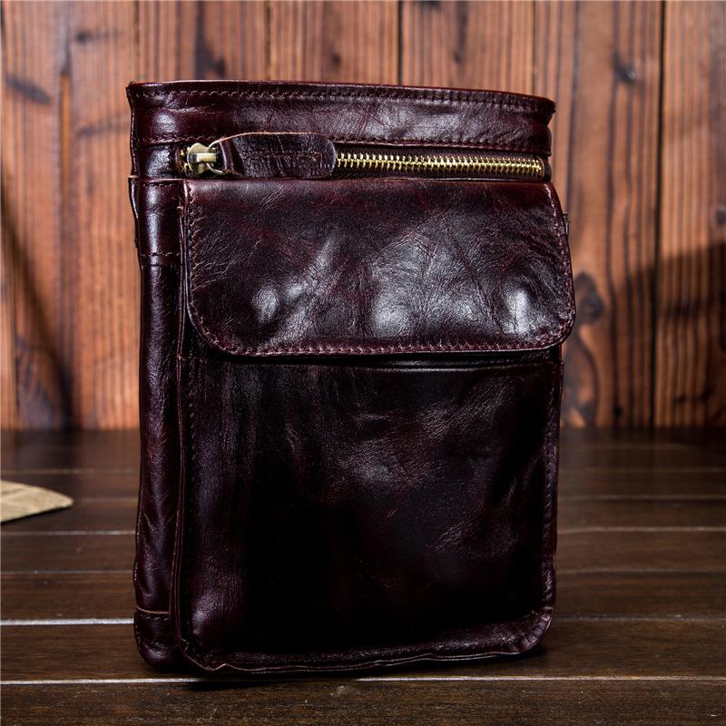 Mens Leather Belt Pouch Shoulder Bag Waist Bag BELT BAG Cell Phone Holster For Men - iwalletsmen