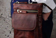 Small Leather Mens Belt Pouch Waist Bag Shoulder Bag BELT BAG For Men - iwalletsmen