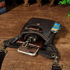 Leather Mens Belt Pouches Cell Phone Holsters Waist Bag BELT BAGs Shoulder Bag For Men - iwalletsmen