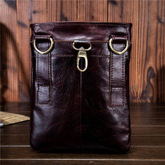 Mens Leather Belt Pouch Shoulder Bag Waist Bag BELT BAG Cell Phone Holster For Men - iwalletsmen