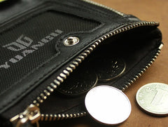 Leather Black Men Slim Small Wallet Bifold Small Wallet for Men