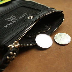 Leather Black Men Slim Small Wallet Bifold Small Wallet for Men
