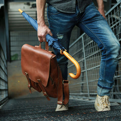 Leather Brown Mens Backpack Cool Travel Backpacks Laptop Backpack for men - iwalletsmen