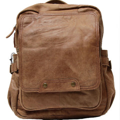 Leather Camel Mens Backpack Cool Travel Backpacks Laptop Backpack for men - iwalletsmen