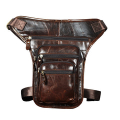 Leather Drop Leg Bag Belt Pouch Mens Waist Bag Shoulder Bag for Men