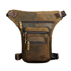 Leather Drop Leg Bag Belt Pouch Mens Waist Bag Shoulder Bag for Men