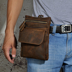 Leather Belt Pouch Mens Waist Bag Shoulder Bag for Men