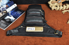 Leather Drop Leg Bag Belt Pouch Mens Waist Bag Shoulder Bag for Men