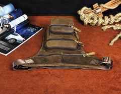 Leather Drop Leg Bag Belt Pouch Mens Waist Bag Shoulder Bag for Men