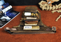 Leather Drop Leg Bag Belt Pouch Mens Waist Bag Shoulder Bag for Men