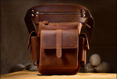 Leather Drop Leg Bag Belt Pouch Mens Waist Bag Shoulder Bag for Men