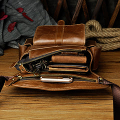 Leather Drop Leg Bag Belt Pouch Mens Waist Bag Shoulder Bag for Men