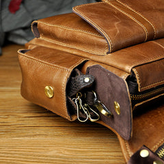 Leather Drop Leg Bag Belt Pouch Mens Waist Bag Shoulder Bag for Men