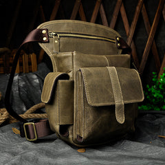 Leather Drop Leg Bag Belt Pouch Mens Waist Bag Shoulder Bag for Men