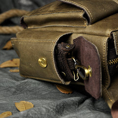 Leather Drop Leg Bag Belt Pouch Mens Waist Bag Shoulder Bag for Men