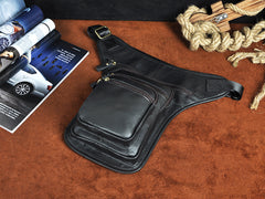 Leather Drop Leg Bag Belt Pouch Mens Waist Bag Shoulder Bag for Men