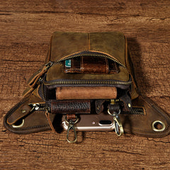 Leather Drop Leg Bag Belt Pouch Mens Waist Bag Shoulder Bag for Men