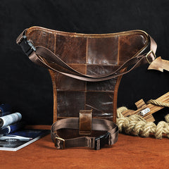 Leather Drop Leg Bag Belt Pouch Mens Waist Bag Shoulder Bag for Men
