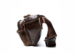 Leather Fanny Pack Mens Waist Bag Hip Pack Belt Bag Bumbag for Men