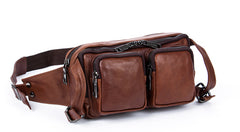 Leather Fanny Pack Mens Waist Bag Hip Pack Belt Bag Bumbag for Men