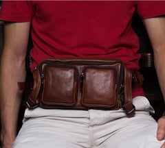 Leather Fanny Pack Mens Waist Bag Hip Pack Belt Bag Bumbag for Men