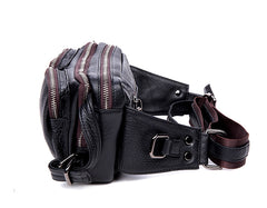 Leather Fanny Pack Mens Waist Bag Hip Pack Belt Bag Bumbag for Men