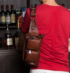 Leather Fanny Pack Mens Waist Bag Hip Pack Belt Bag Bumbag for Men