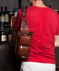 Leather Fanny Pack Mens Waist Bag Hip Pack Belt Bag Bumbag for Men