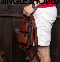 Leather Fanny Pack Mens Waist Bag Hip Pack Belt Bag Bumbag for Men