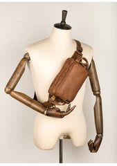 Leather Fanny Pack Mens Waist Bag Hip Pack Belt Bag Bumbag for Men