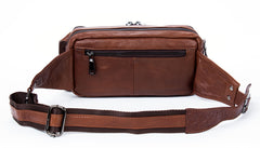 Leather Fanny Pack Mens Waist Bag Hip Pack Belt Bag Bumbag for Men